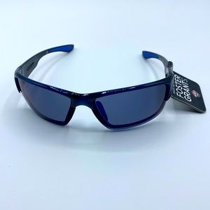 Foster Grant Wrap Around Blue Black Sunglasses NWT